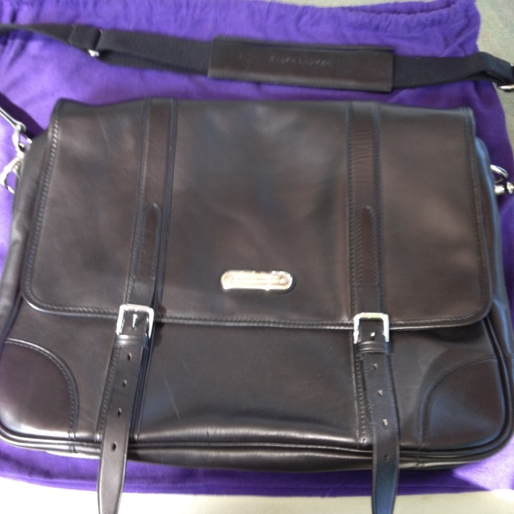 Leather Ralph Lauren Purple label messenger bag - Picture 2 of 8